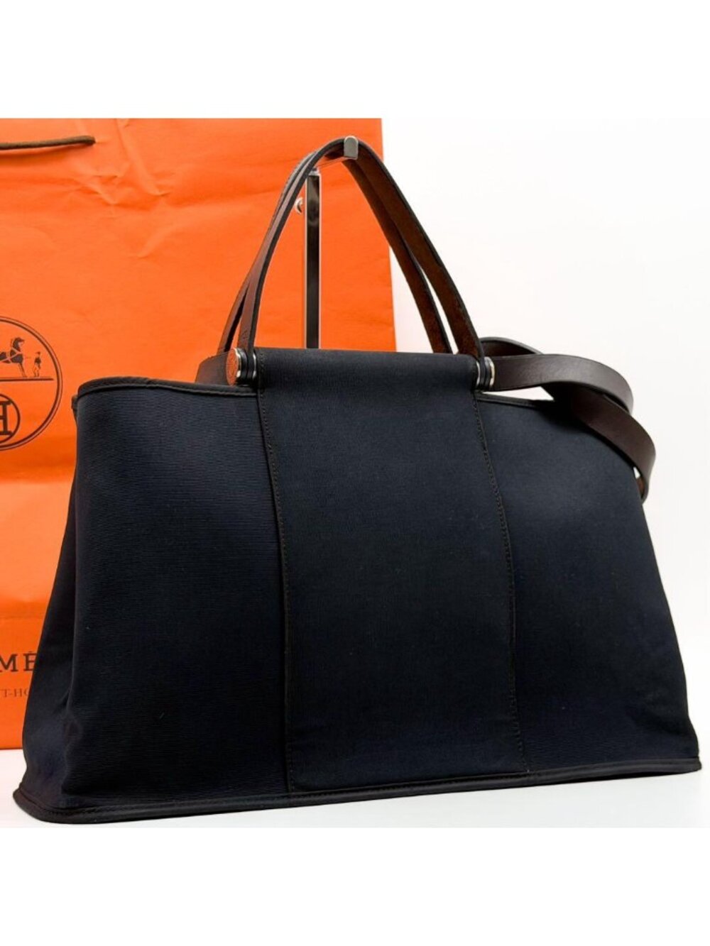 Hermes Kabak Elan PM 2-Way Toile Officier Leather